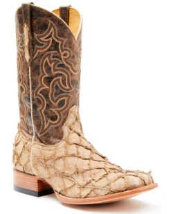 Cody James Men's Exotic Pirarucu Western Boots - Broad Square Toe 